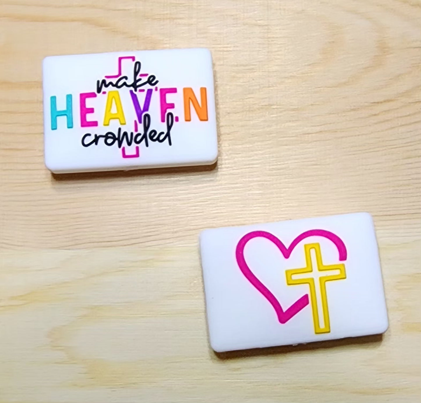 Make Heaven crowded - silicone focal bead - double-sided - A30