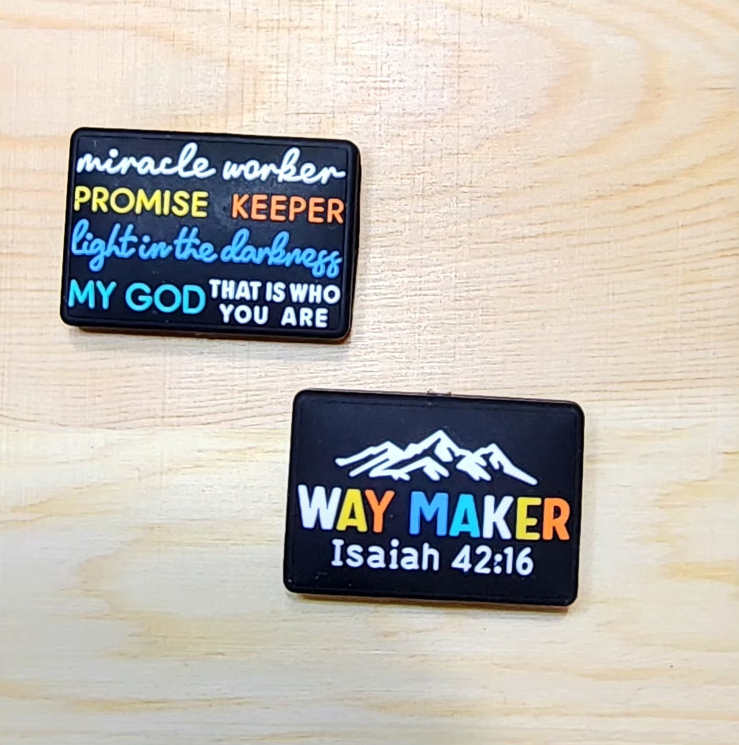 Way make Isaiah 42:16 miracle work promise keeper - silicone focal bead - double-sided focal bead - A60