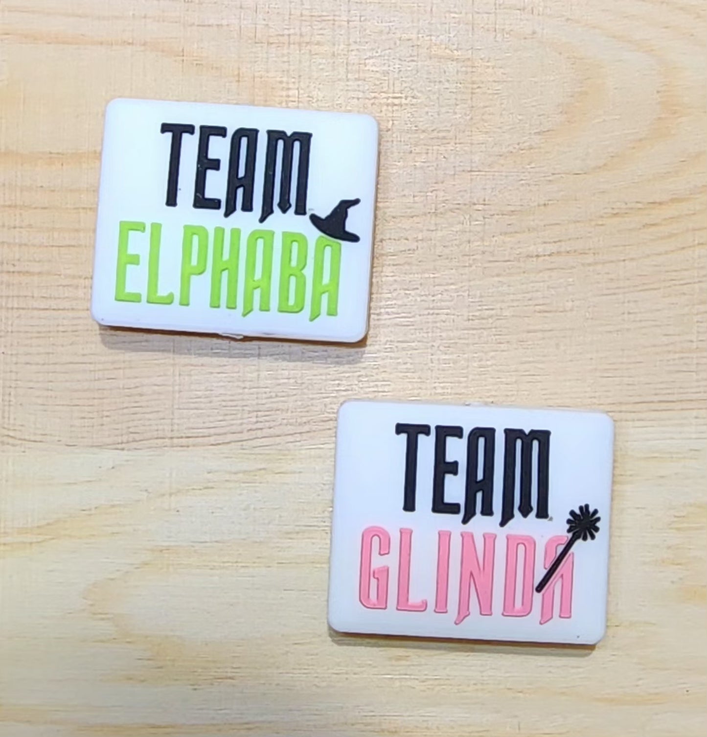 Team Elphaba - Team Glinda - silicone focal bead - wicked focal bead - two-sided focal bead - A90