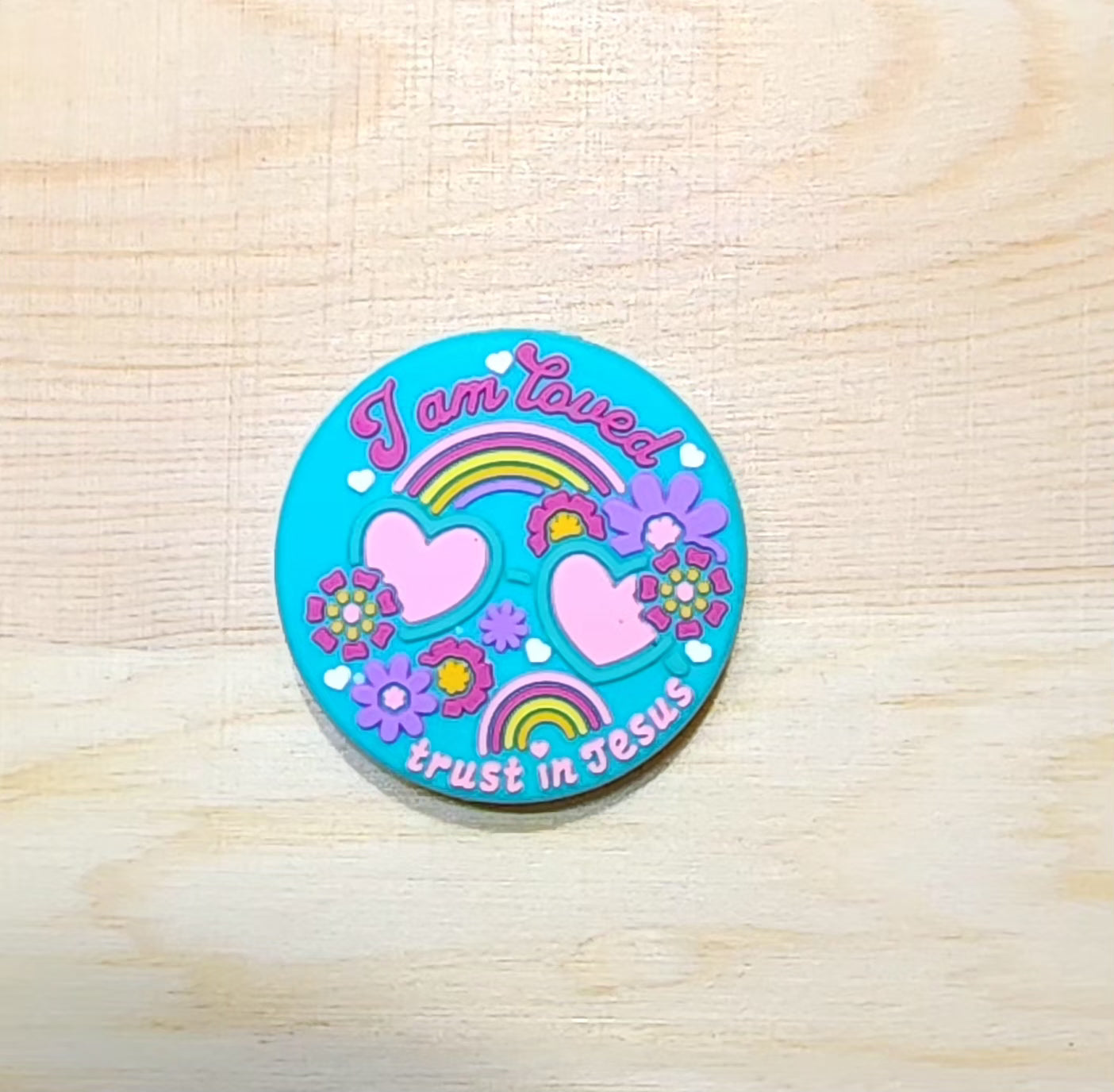 I am loved trust in Jesus - silicone focal bead - A72