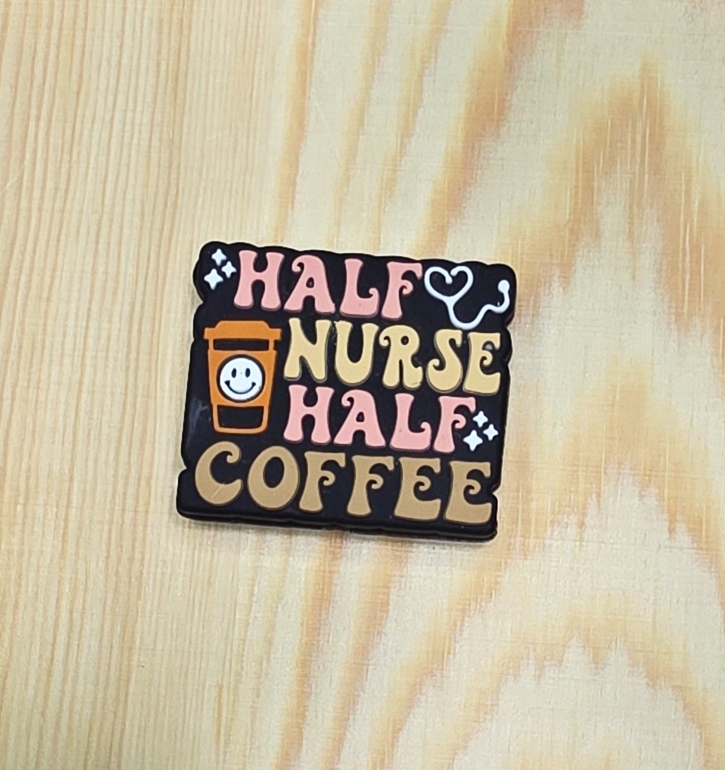 Half nurse Half coffee silicone focal bead - A139e