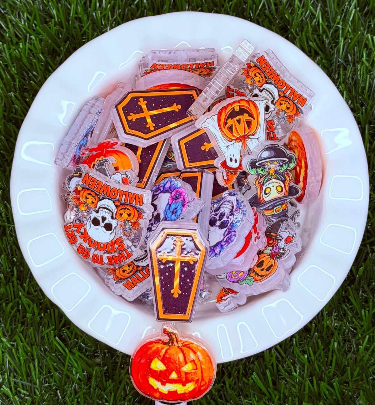 Assorted Halloween Acrylic Focal Beads – 10 Pack