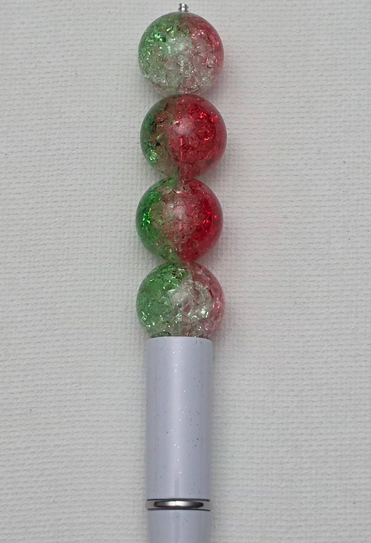 16MM Red, Green & Clear Crackle Acrylic Beads – 5 Piece Pack