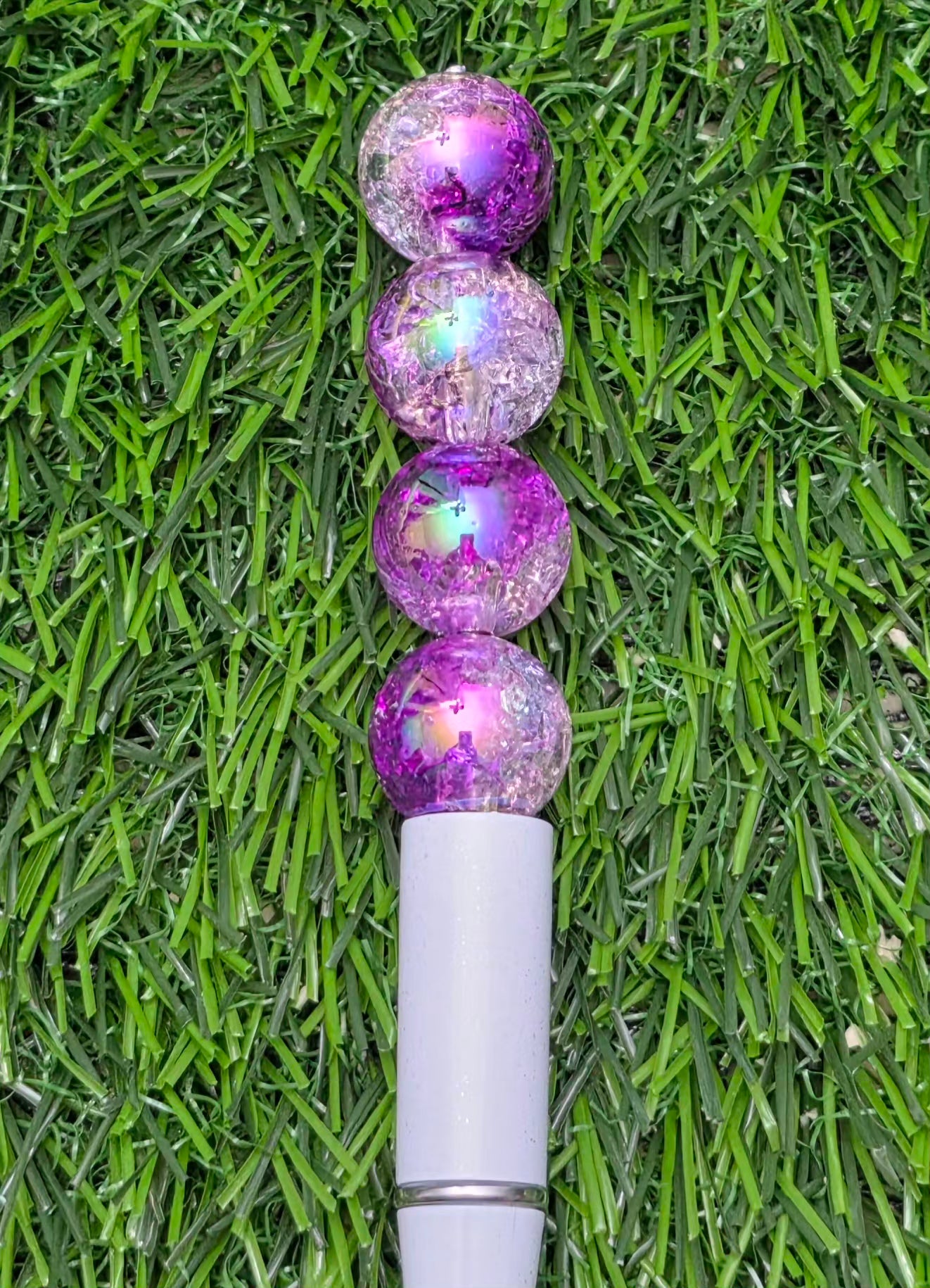 16MM Purple Iridescent Crackle Acrylic Beads ā 5 Piece Pack