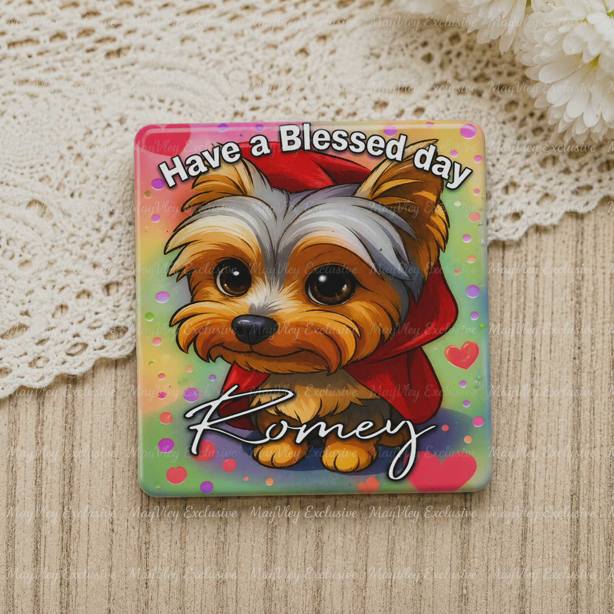 Romey Have A Blessed Day Exclusive Yorkie Silicone Focal Bead