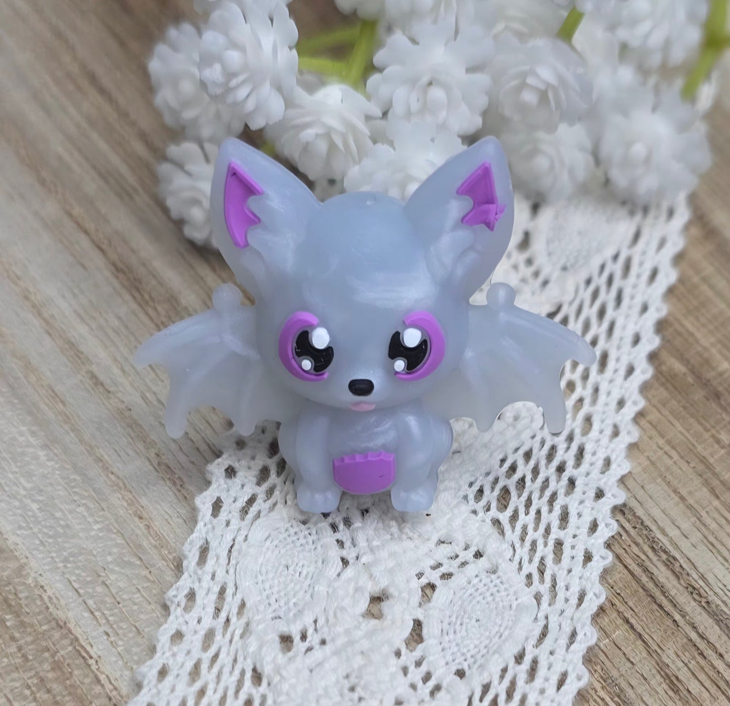 3D Cute Bat Silicone Focal Bead
