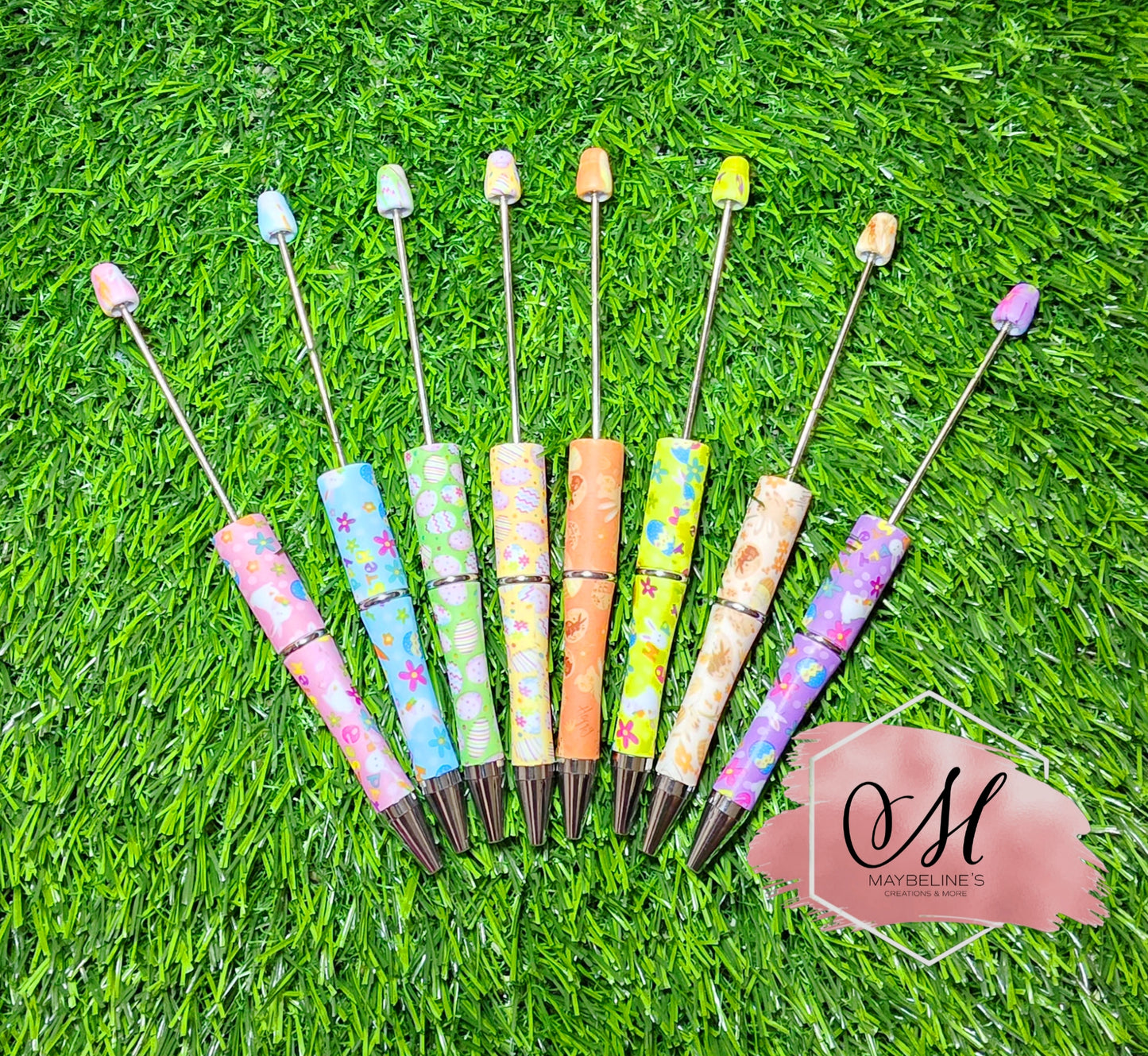 Easter pens bundle - 8 pack - beadable pens