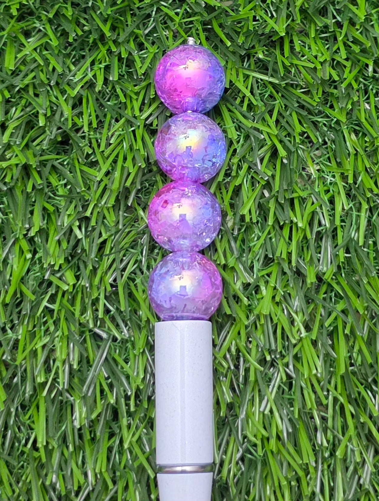 16MM Purple & Blue Iridescent Crackle Acrylic Beads ā 5 Piece Pack
