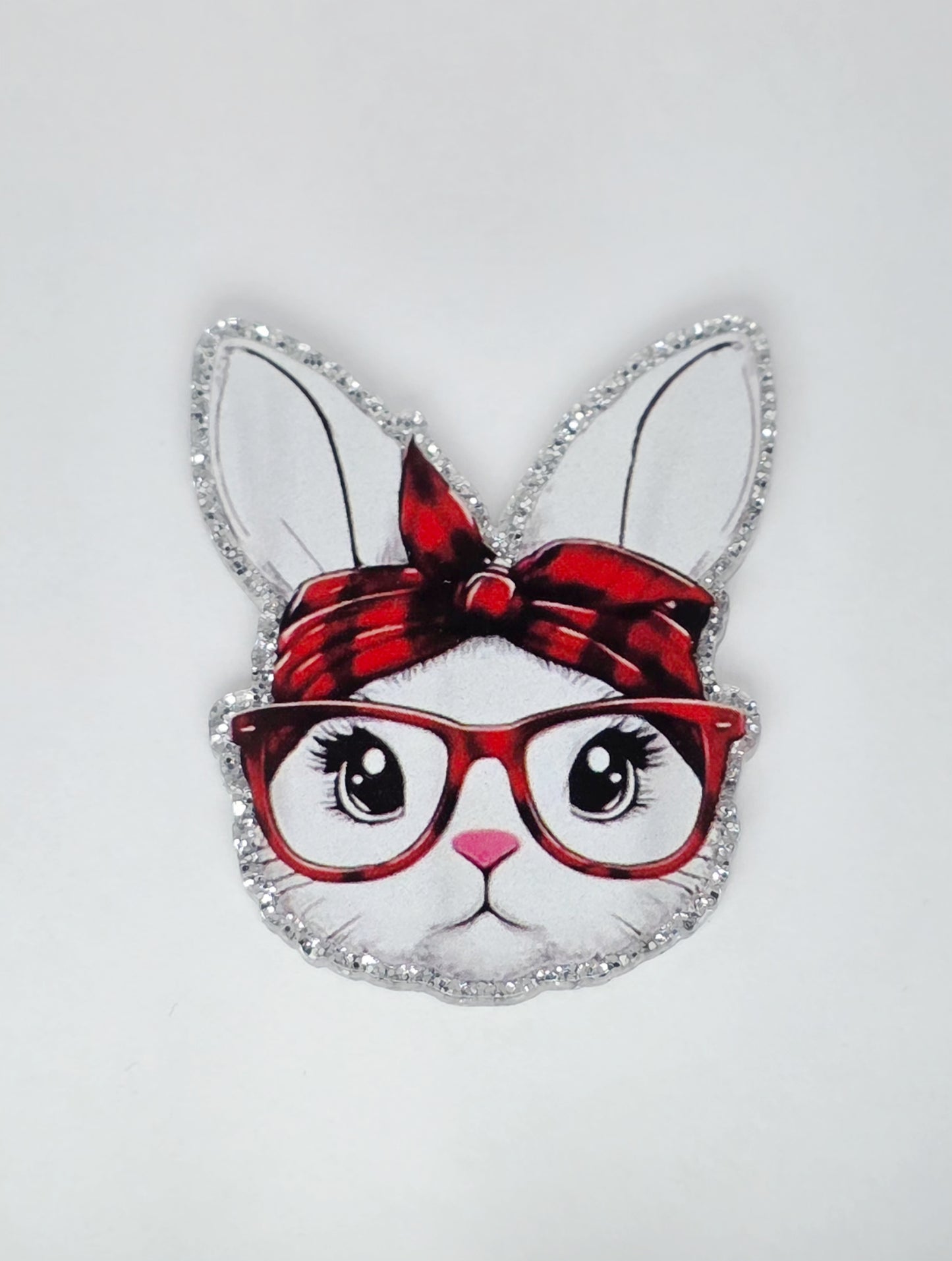 Bunny with glass acrylic flatback -FB13a