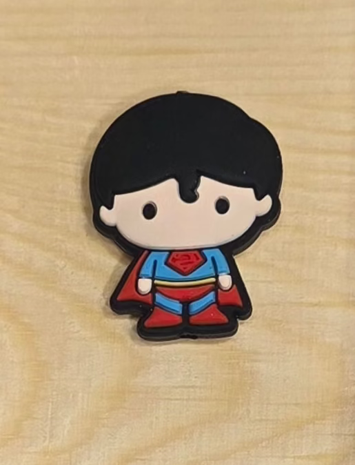 Superhero flying boy silicone focal bead A271a