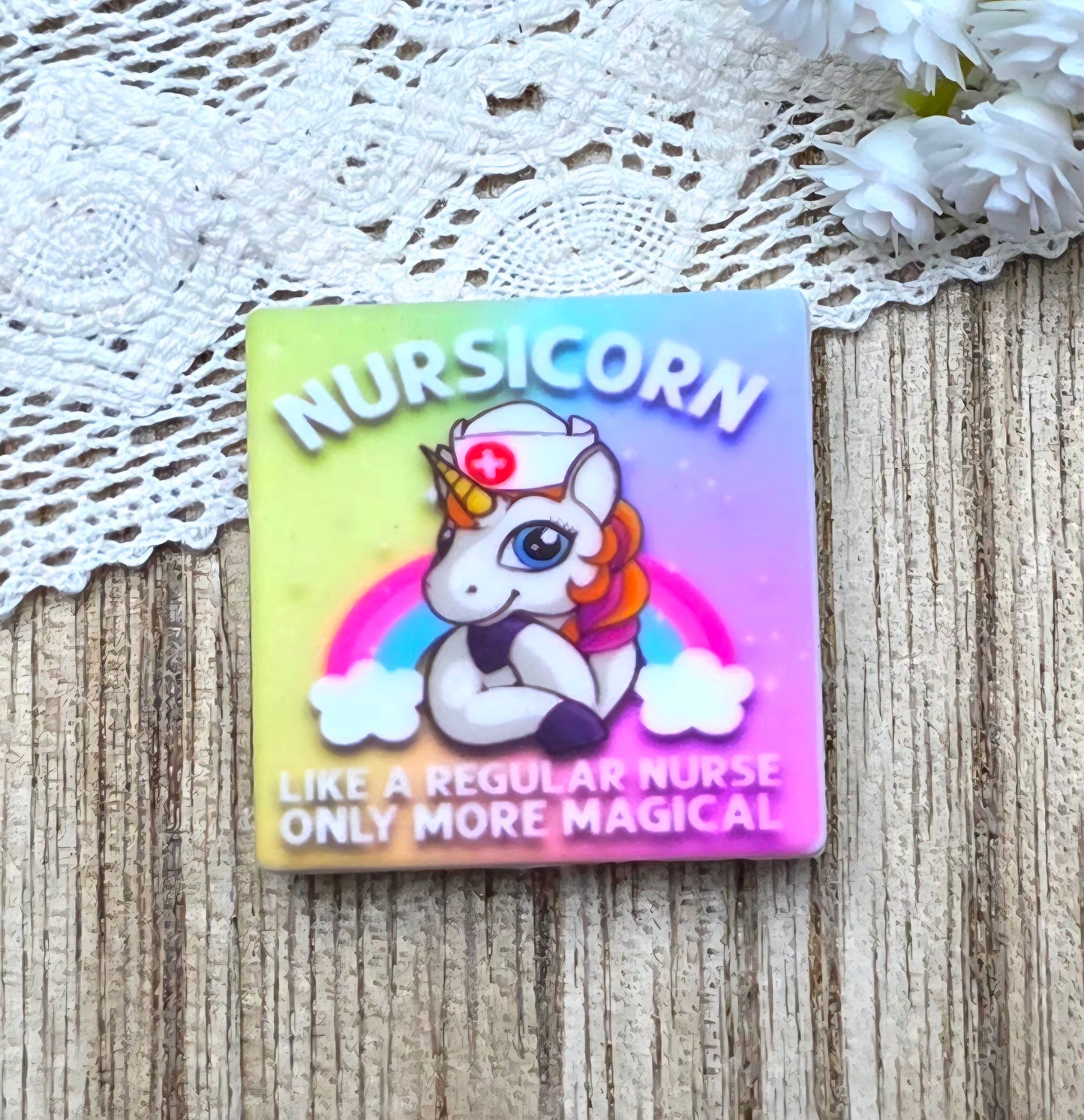 Nursicorn Like a Regular Nurse Only More Magical Silicone Focal Bead