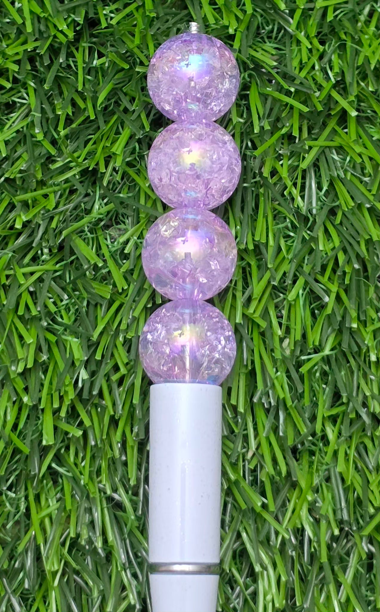16MM Purple Iridescent Crackle Acrylic Beads ā 6 Piece Pack