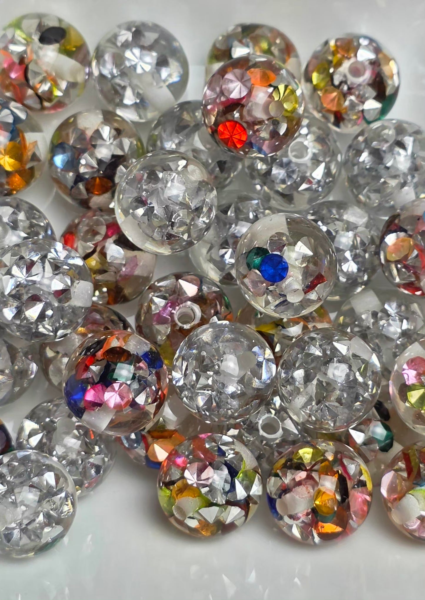 Chic Confetti — Multicolor & Silver — 10 beads