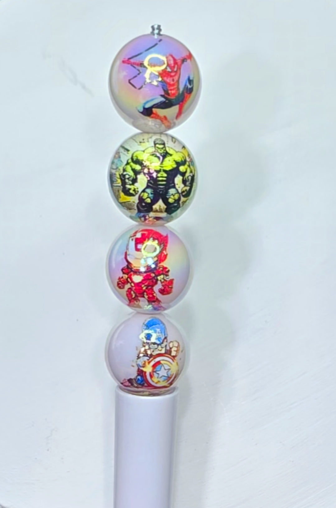 Superhero 16mm acrylic beads, 6pcs randomly packed