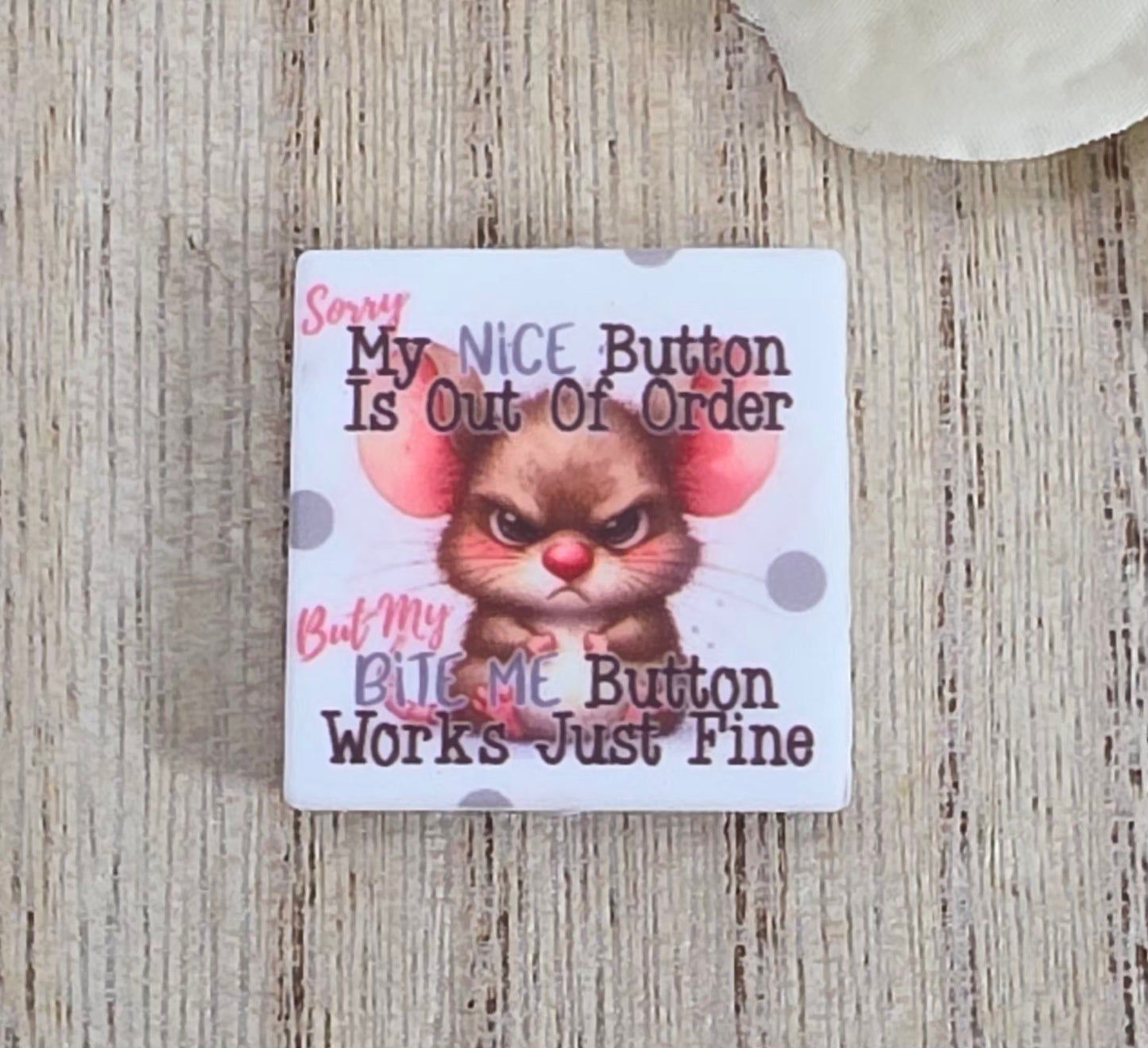 My Nice Button Is Out Of Order Silicone Focal Bead