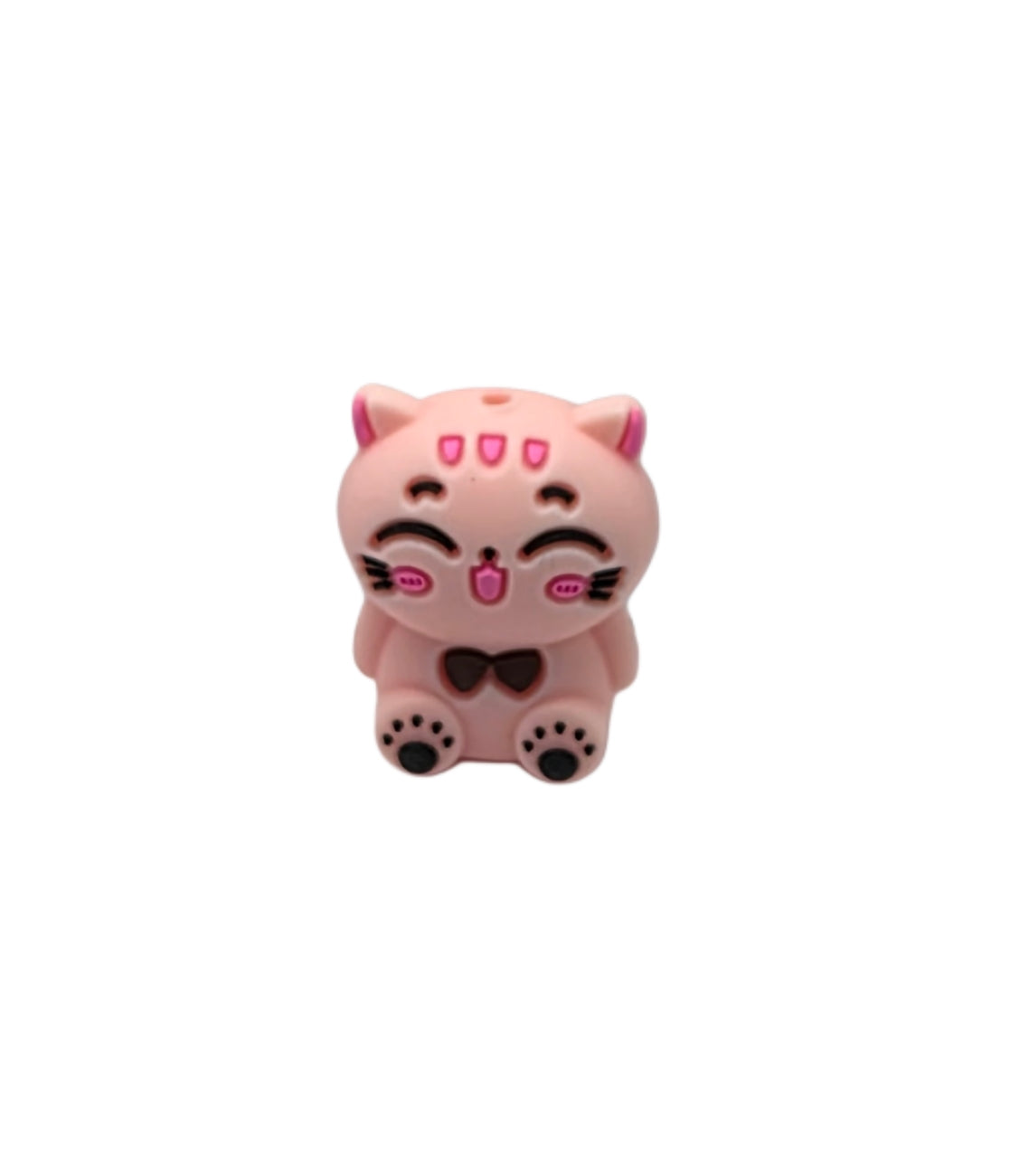 Lucky cat 3D Silicone focal bead - Lucky Chinese cat 3d silicone focal bead - A188