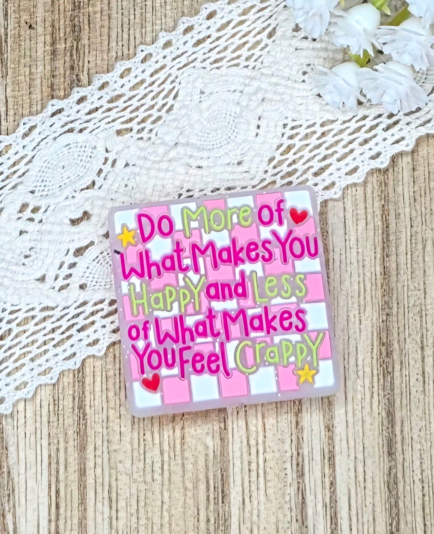 Do More of What Makes You Happy Silicone Focal Bead | Inspirational DIY Craft Supply