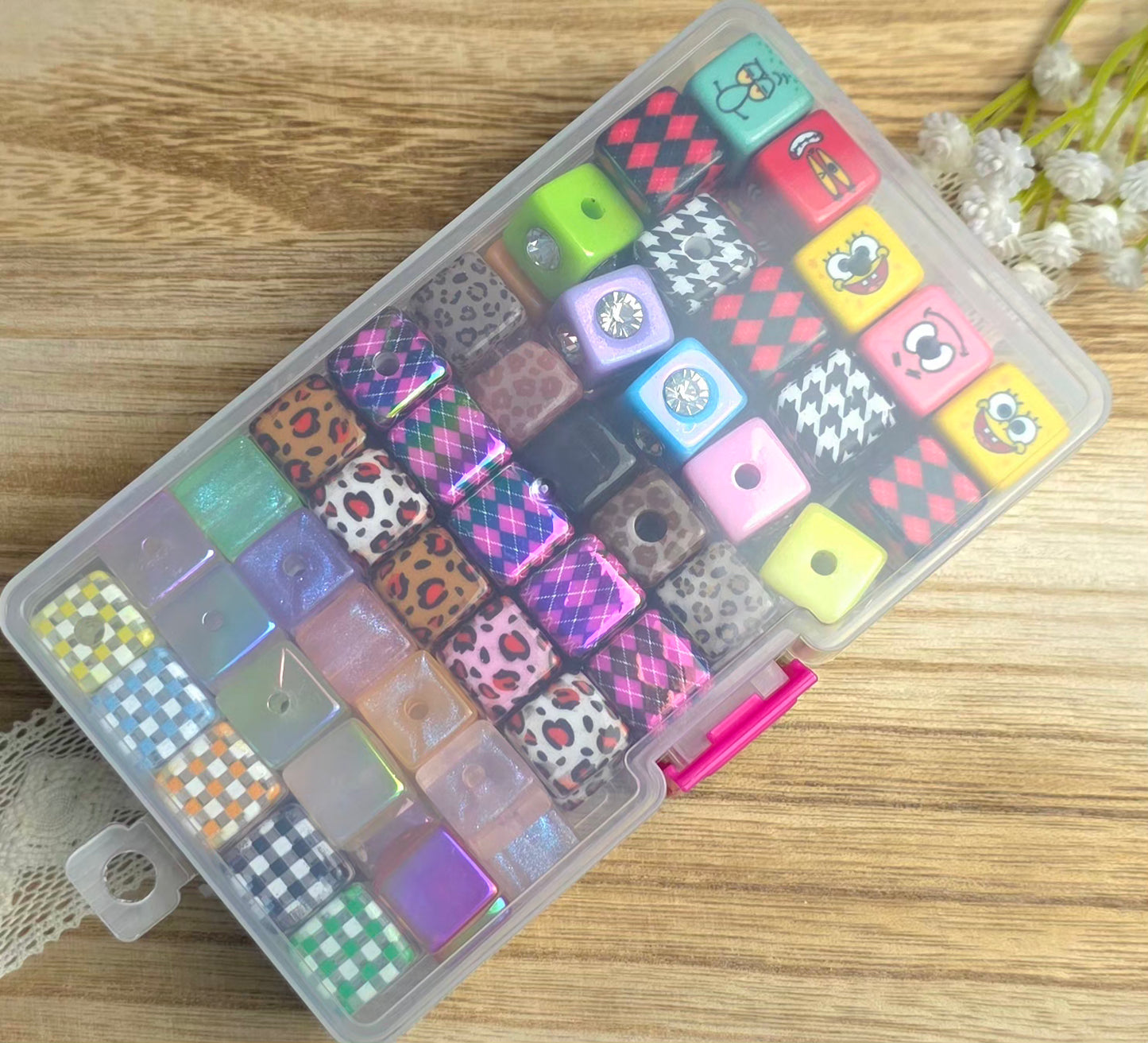 90-Piece Curated Square Acrylic Bead Box