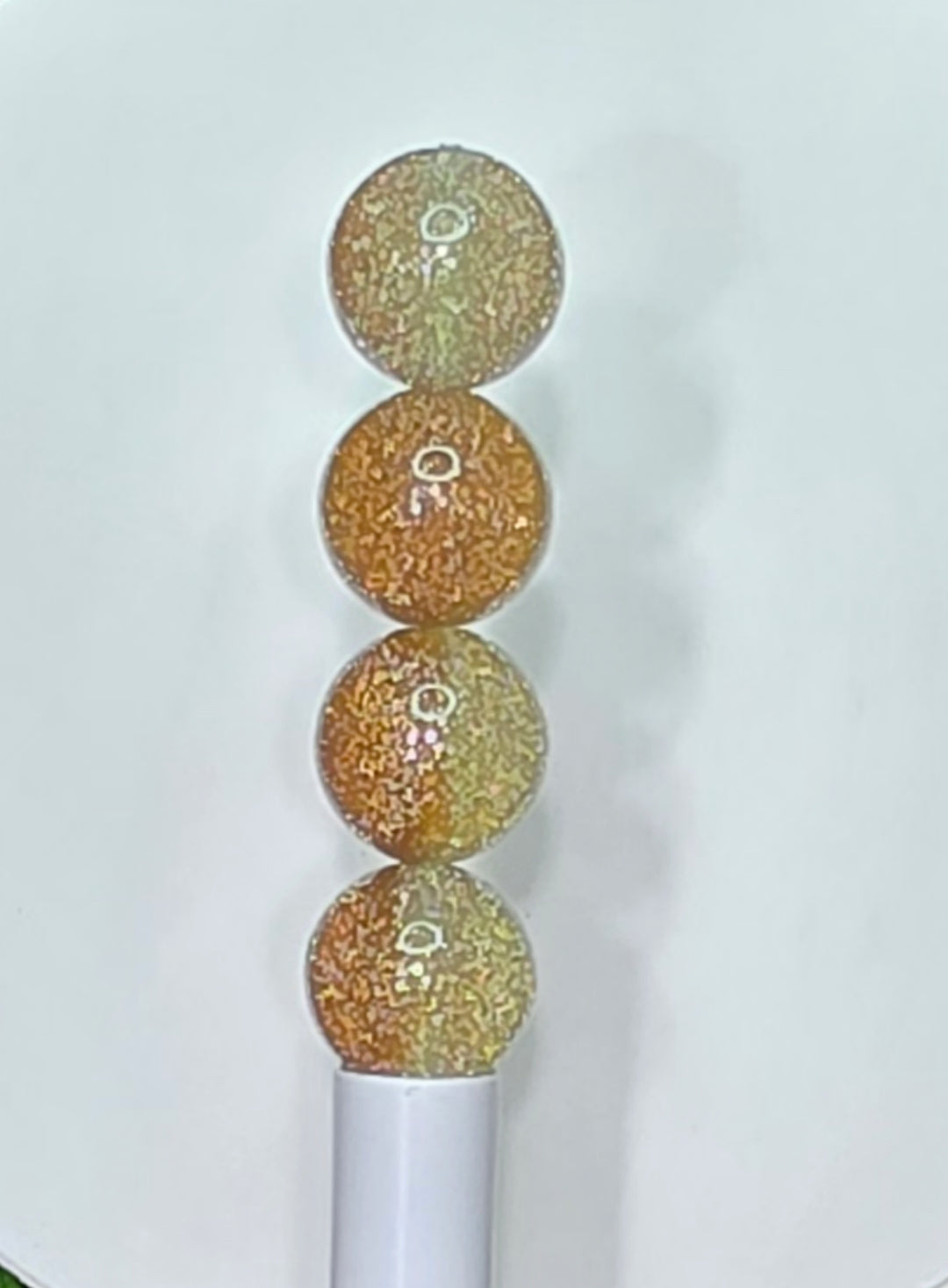 Ombre 16mm beads, Half bronze half gold 16mm glitter acrylic beads