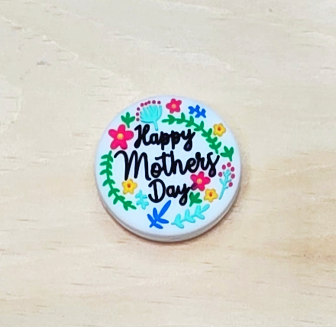 Happy mother's day silicone focal bead A264