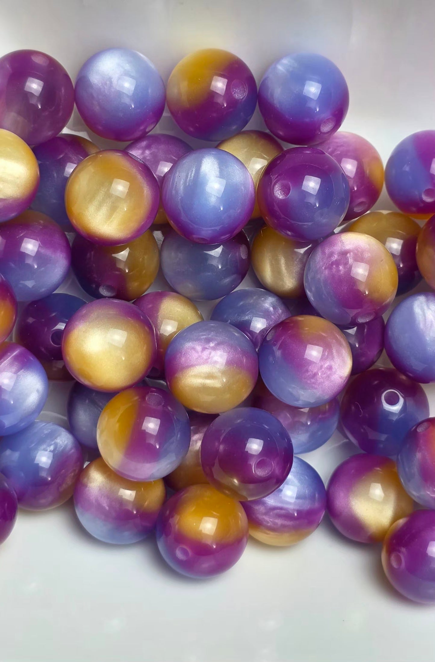 Purple Storm Acrylic Beads – 16mm – 10 Pack