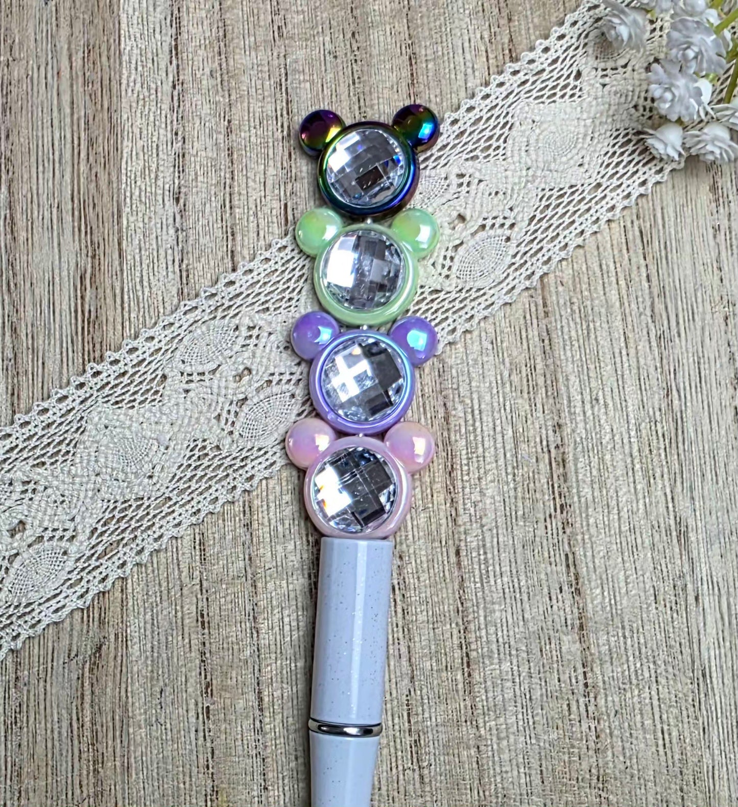 Sparkle Mouse Fancy Acrylic Beads – 4 Pack