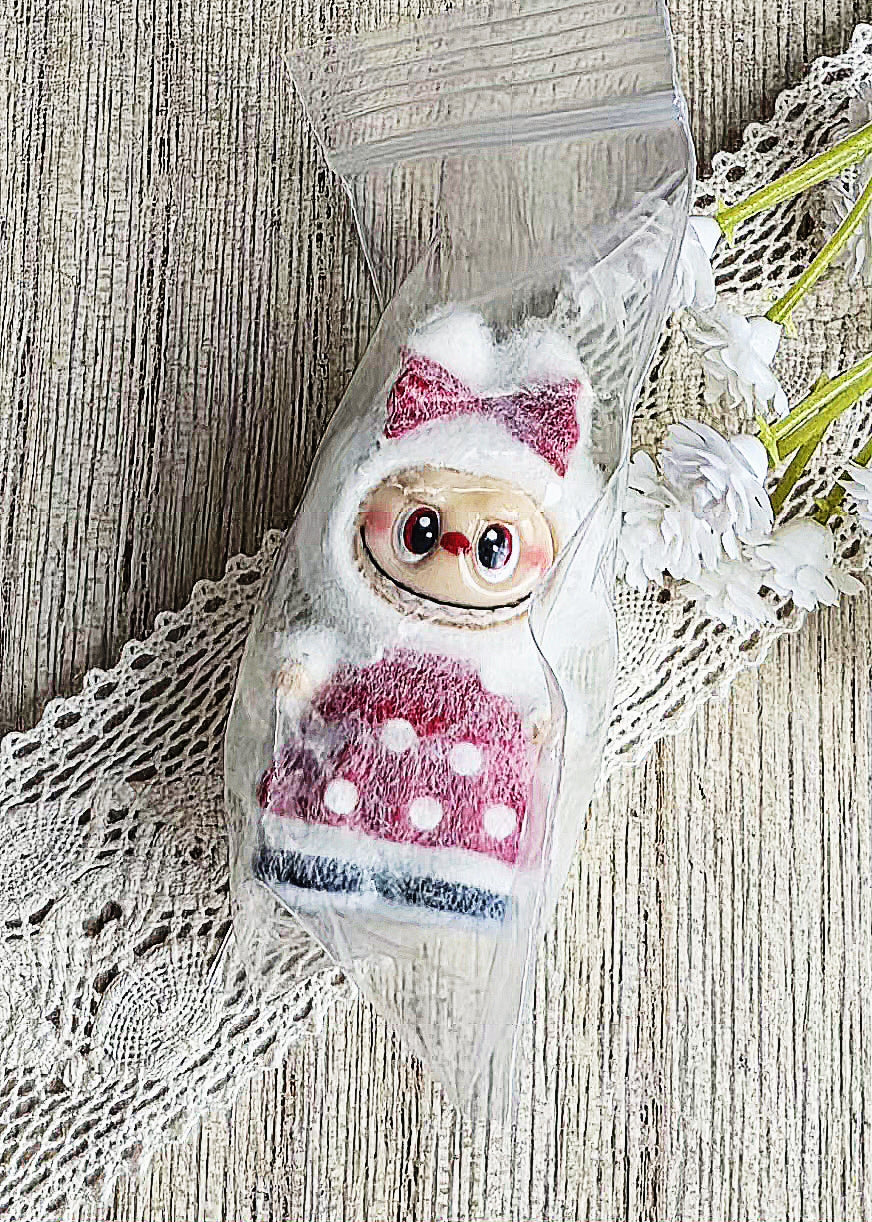 Red & White Fuzzy Character Pen Topper – Last One