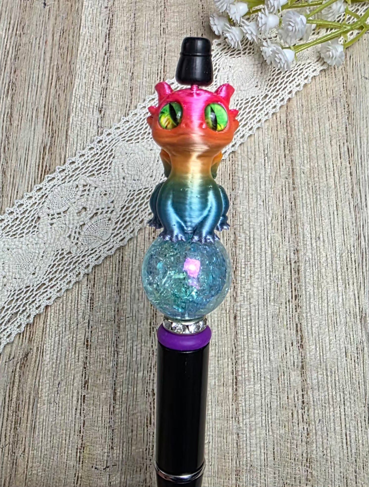 Dragon Beadable Pen Topper – Assorted Colors