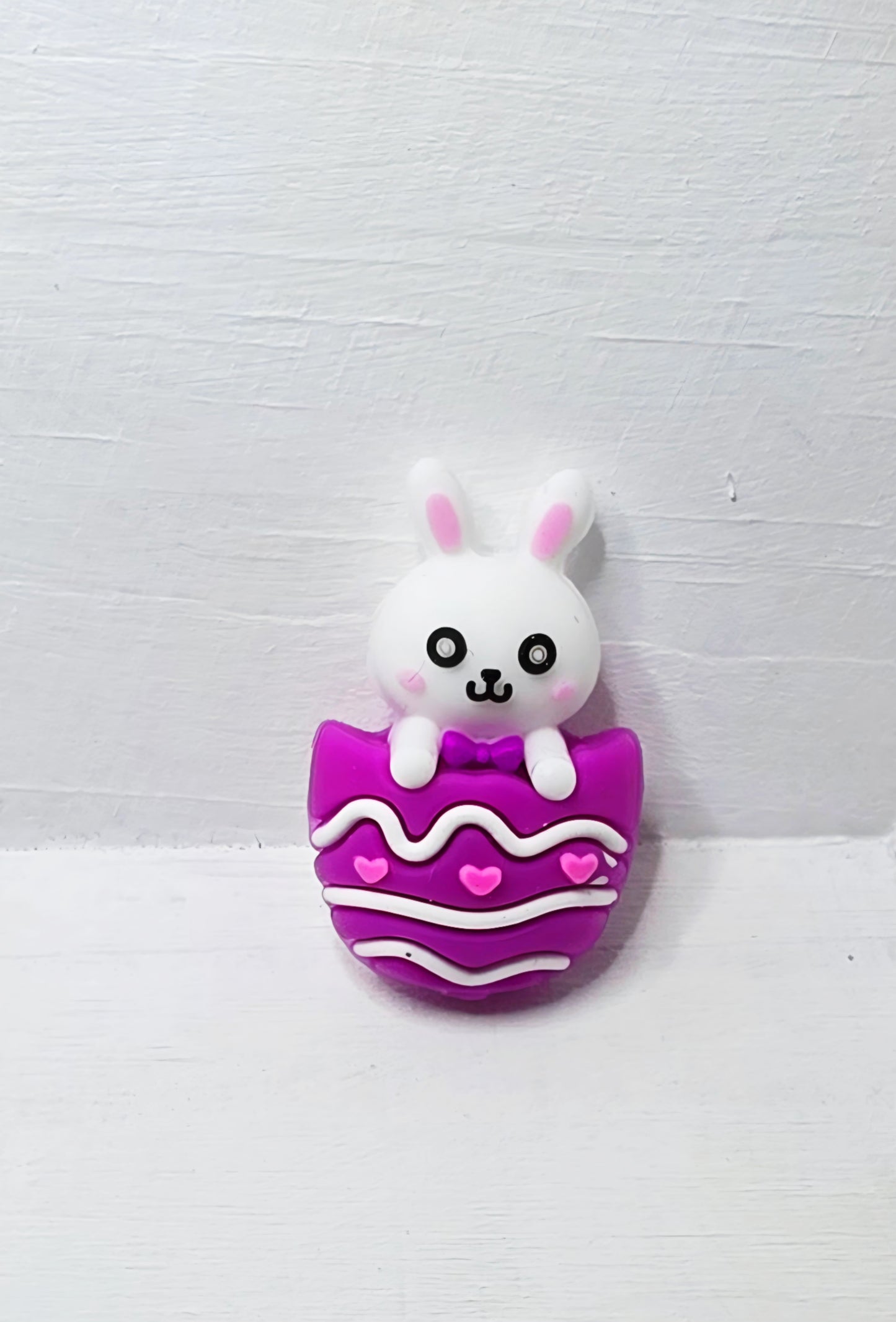 3D Easter Bunny in egg silicone focal bead - A230A