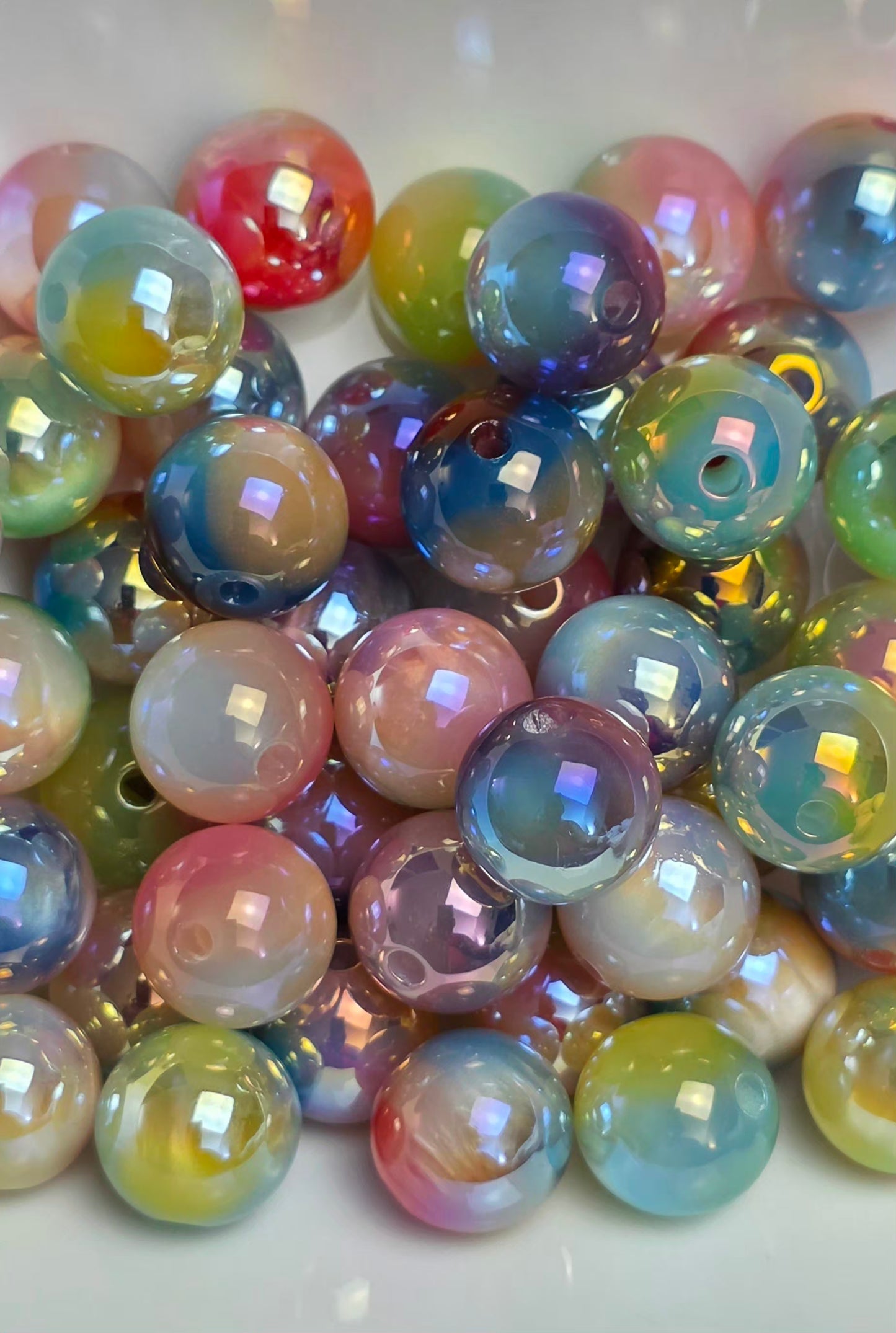 Rainbow Sorbet – 16mm Acrylic Bead Mix – 10 Pack