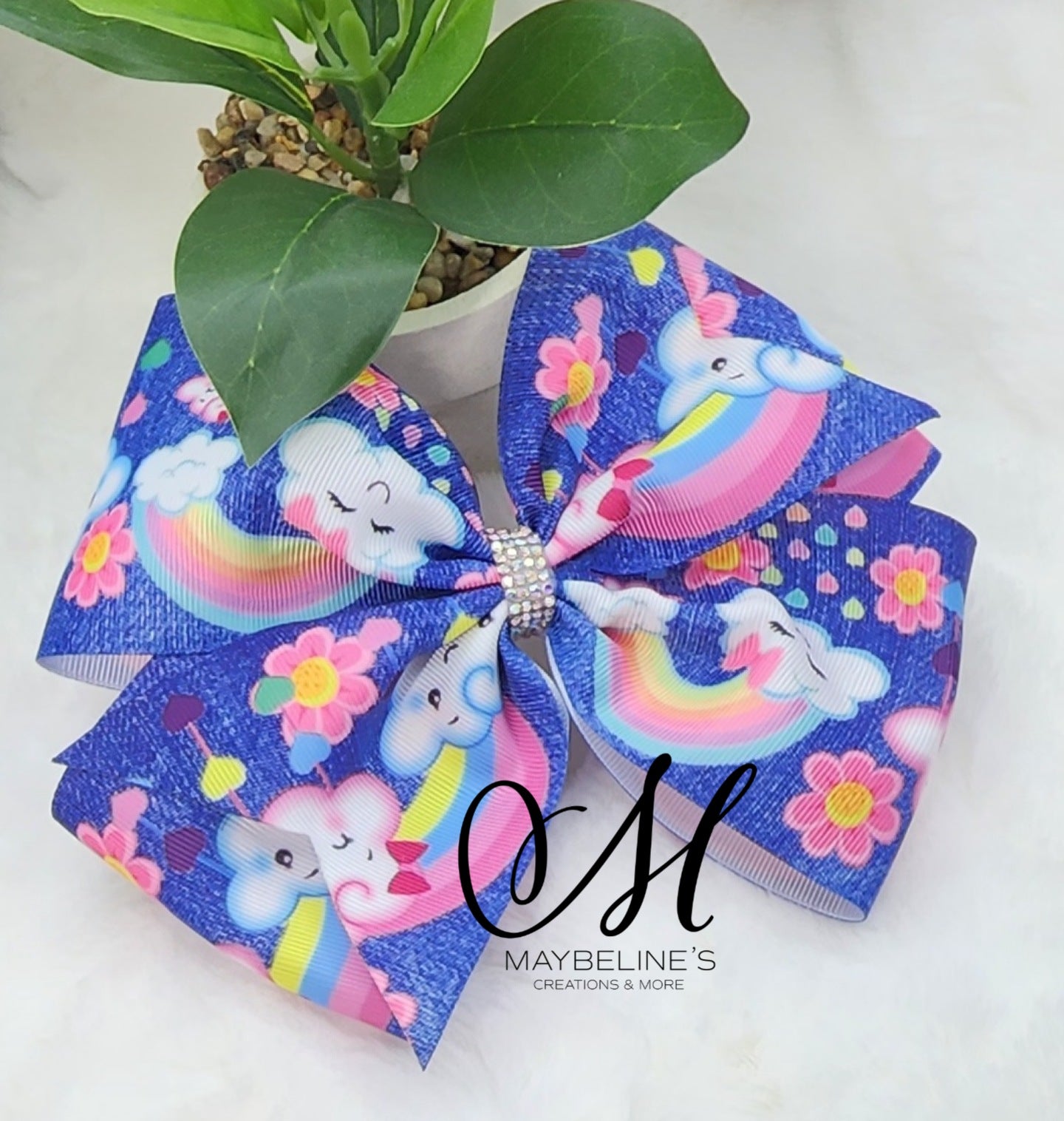 Happy Rainbow hairbow