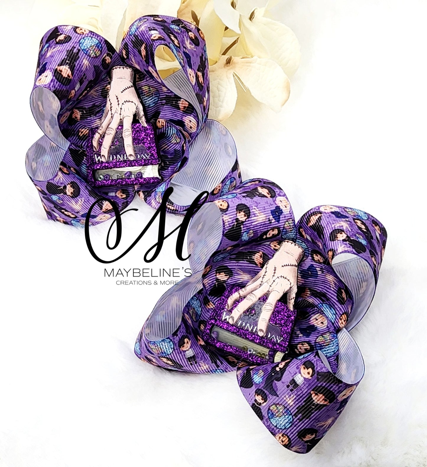 Wednesday Hand small hair bow set