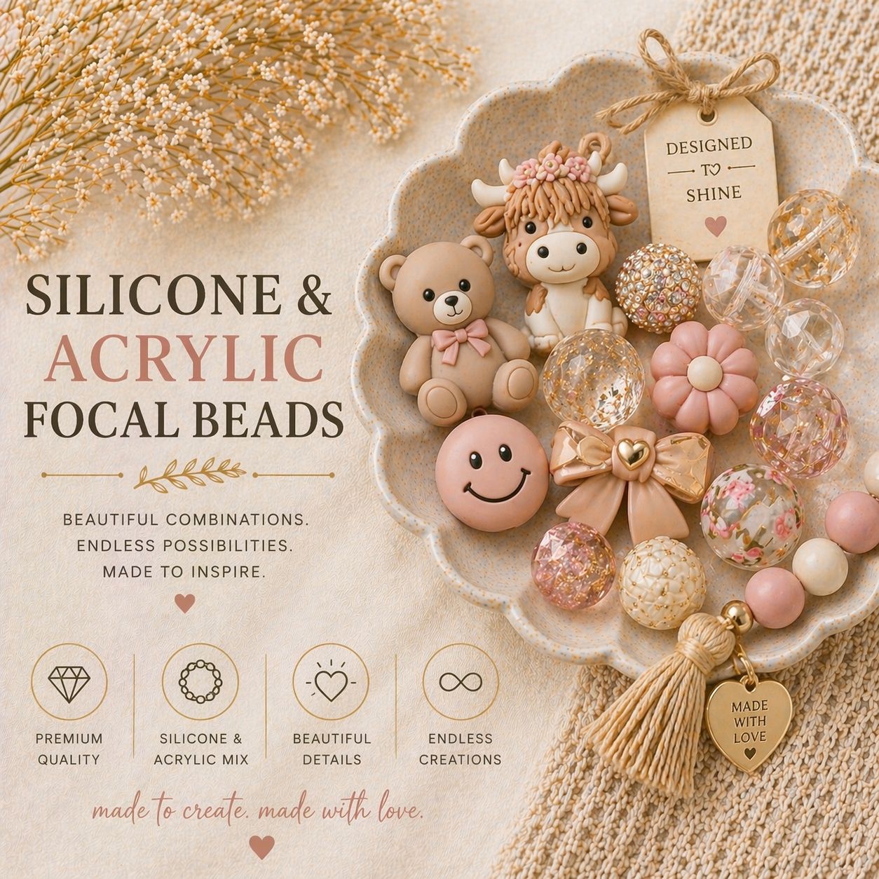 Silicone & Acrylic Focal Beads