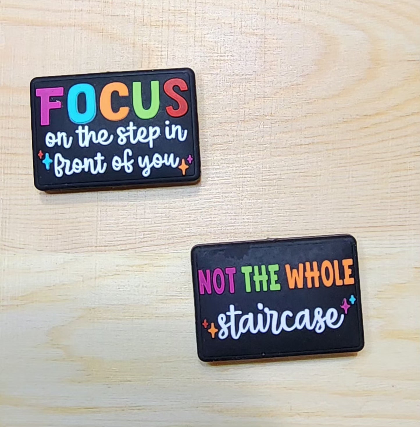 Focus on the step in front of you not thw whole staircase - silicone focal bead - double-sided focal bead - A47