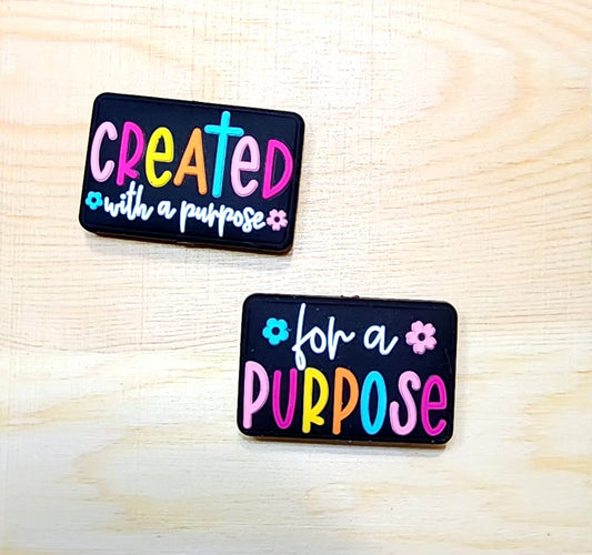 Created with a purpose for a purpose - silicone focal bead - double-sided focal bead - A231