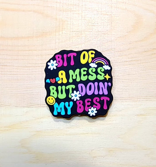 Bit of a Mess but doin my best - silicone focal bead- A63