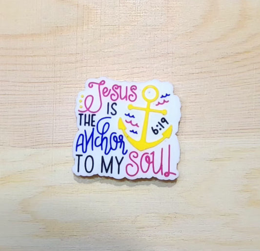 Jesus is the anchor to my soul - silicone focal bead A75
