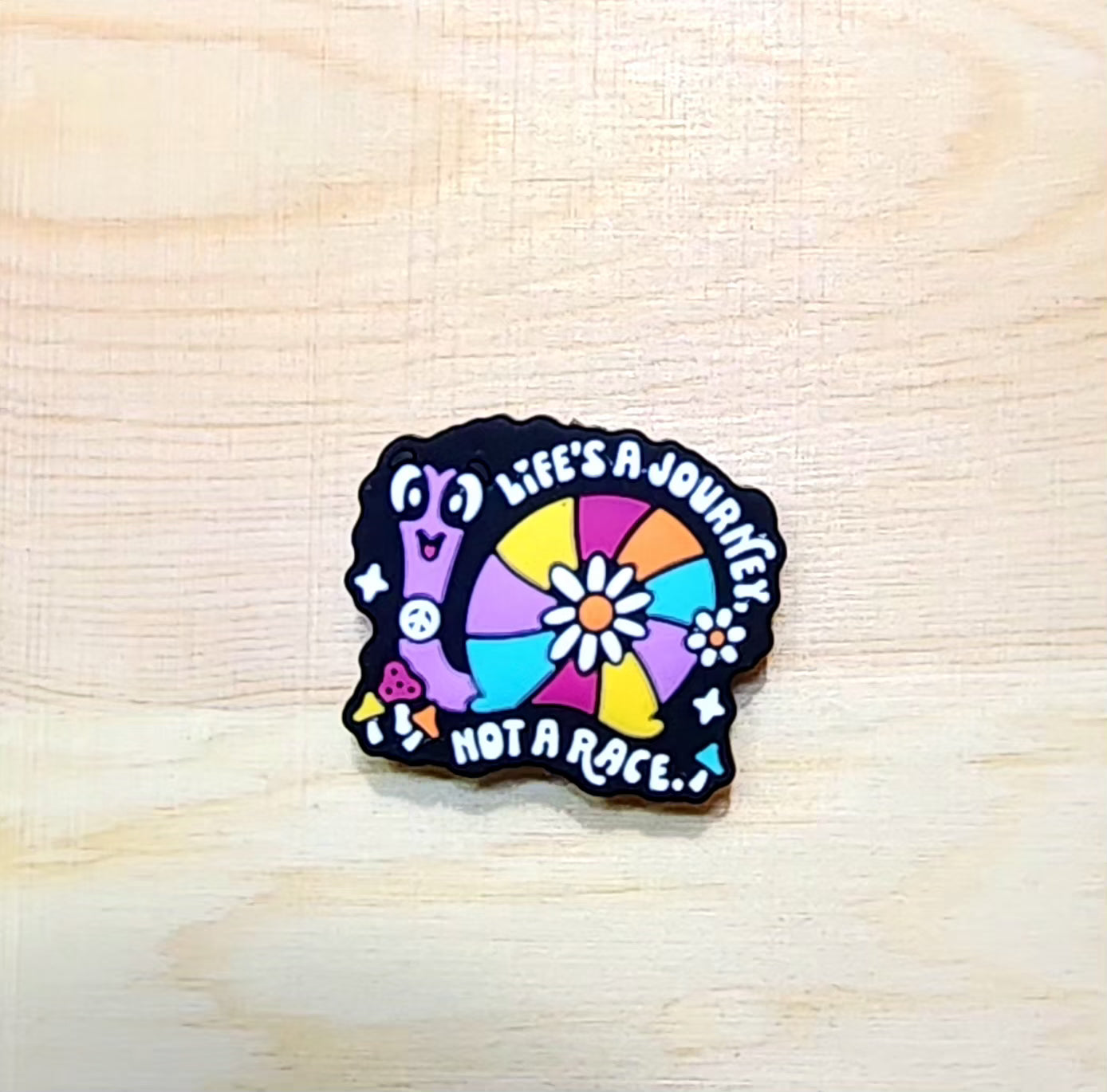 Life's a Journey not a race - silicone focal bead - A118