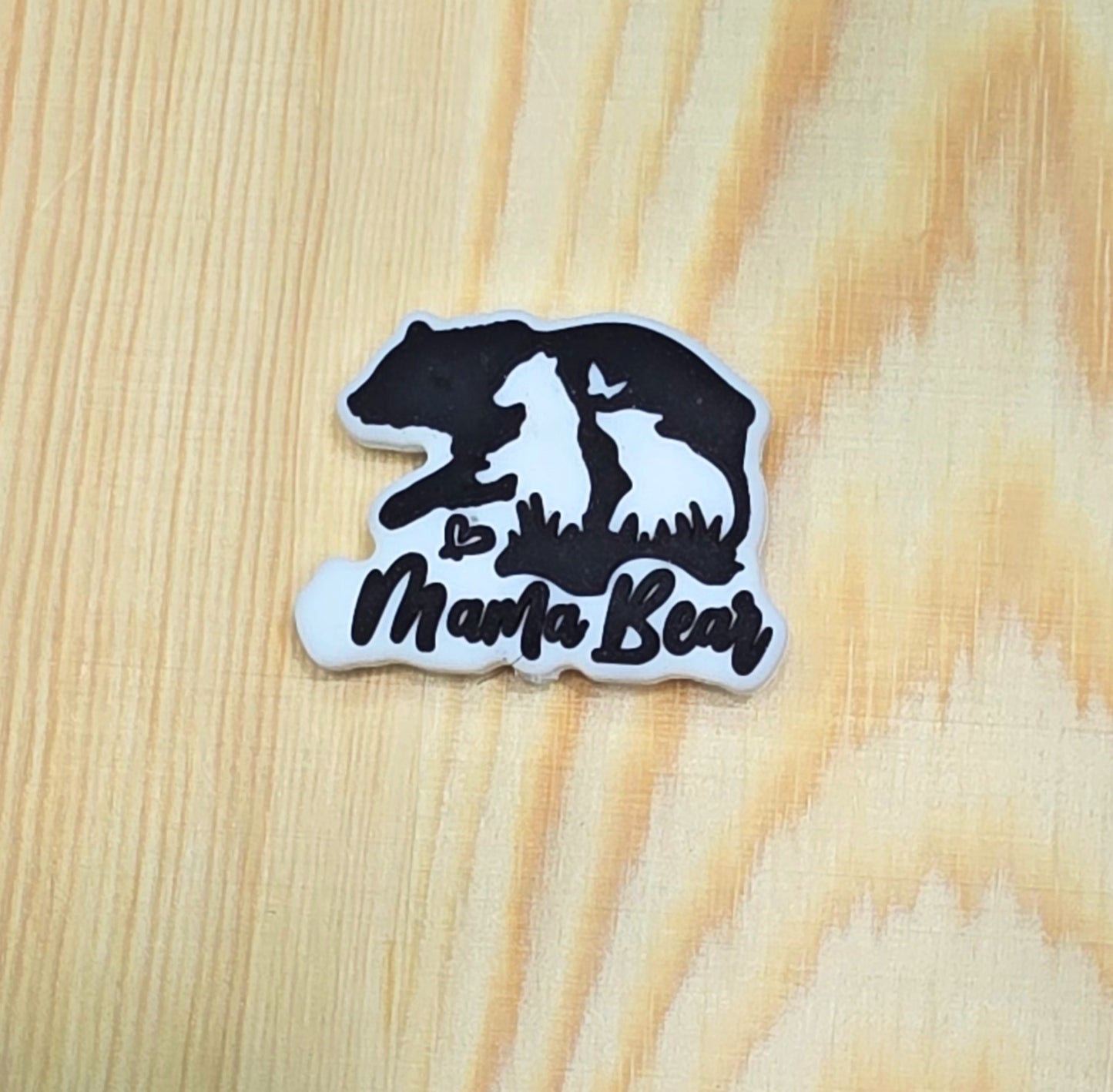 Mama bear silicone focal beads - baby and mama bear silicone focal beads - A128B