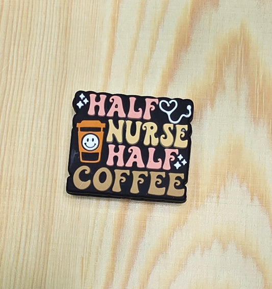 Half nurse Half coffee silicone focal bead - A139e
