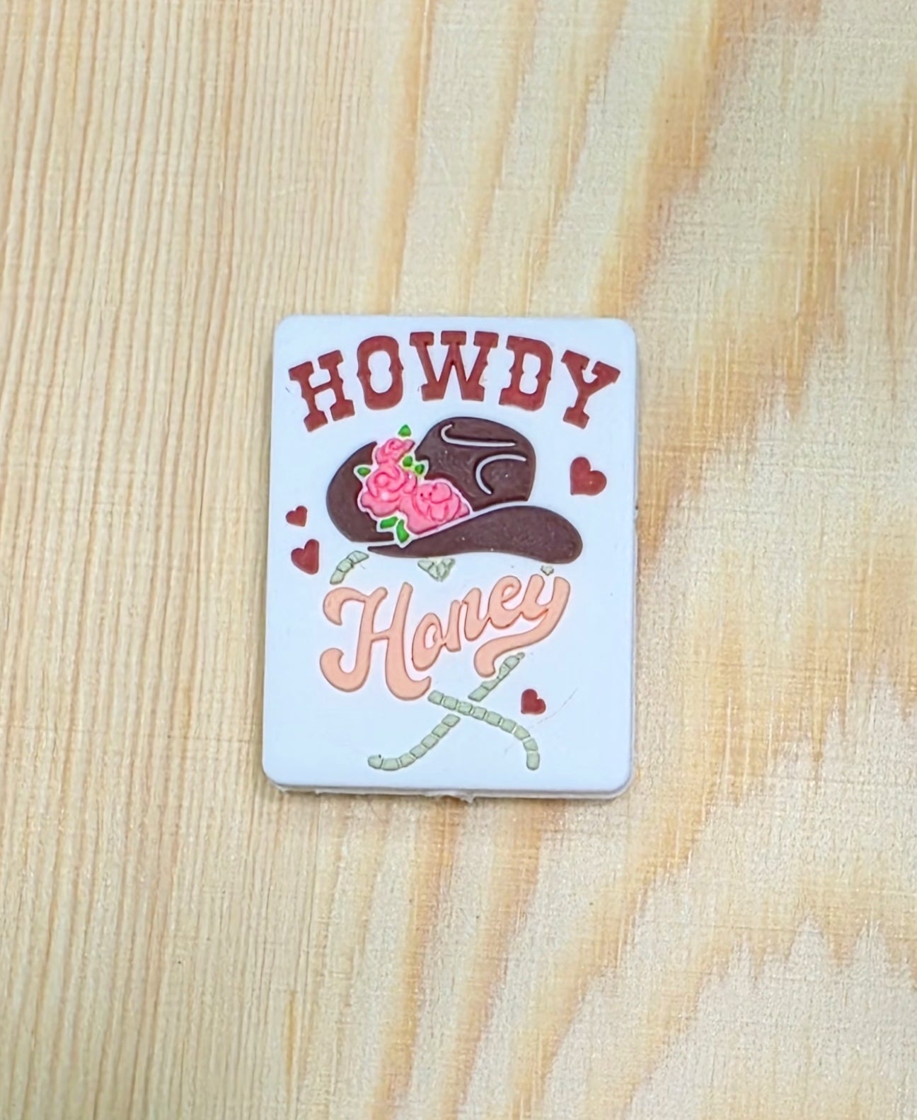 Howdy honey silicone focal bead - cowgirl hat silicone focal bead - A178A