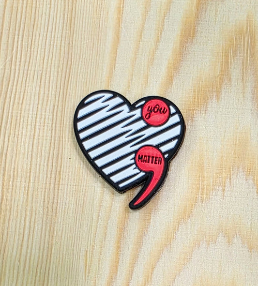 Semicolon silicone focal bead - A139c