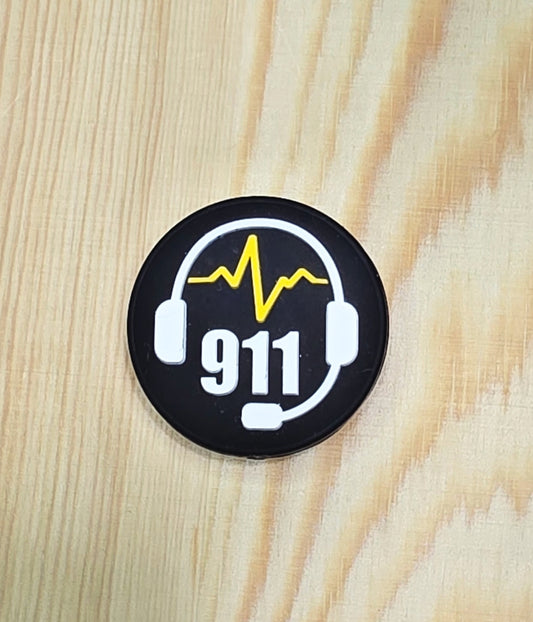First responder "911" silicone focal bead - A137d