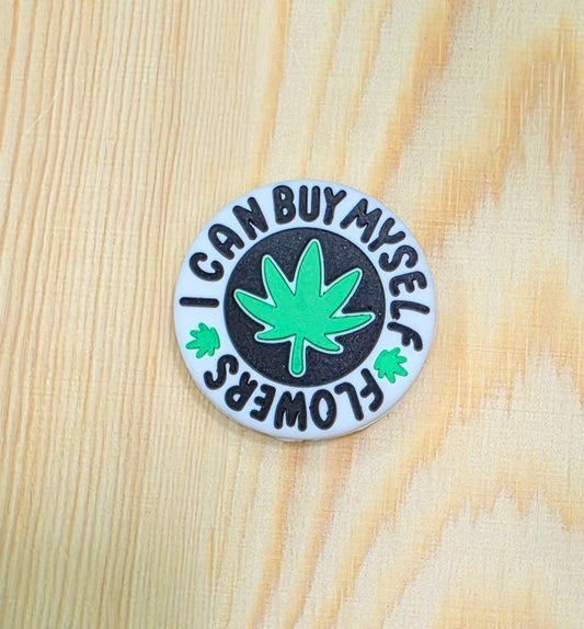 I can buy myself flowers silicone focal bead - green leaf silicone focal bead - A137c