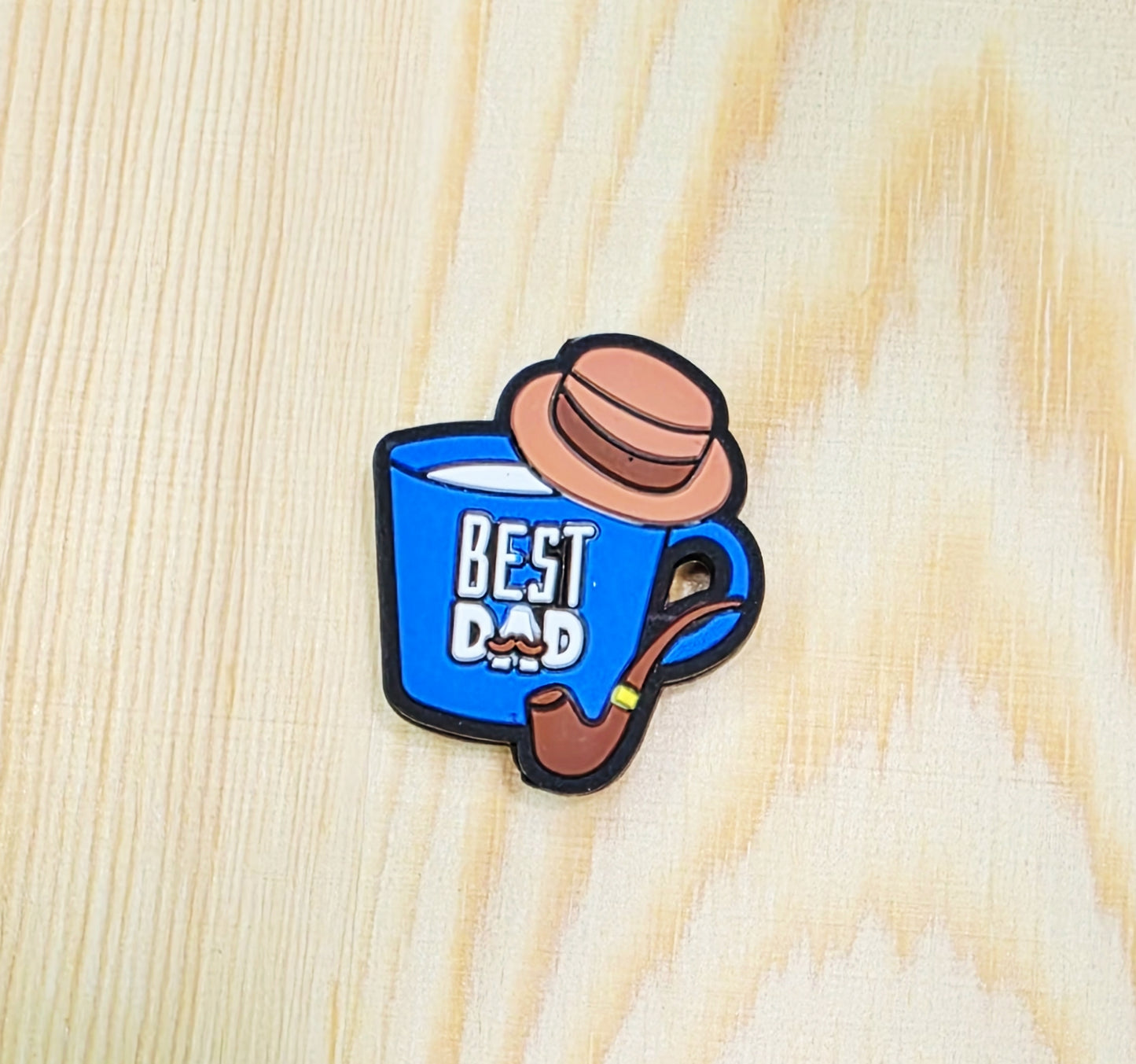 Best Dad silicone focal bead - Dad coffee cup silicone focal bead - A143c