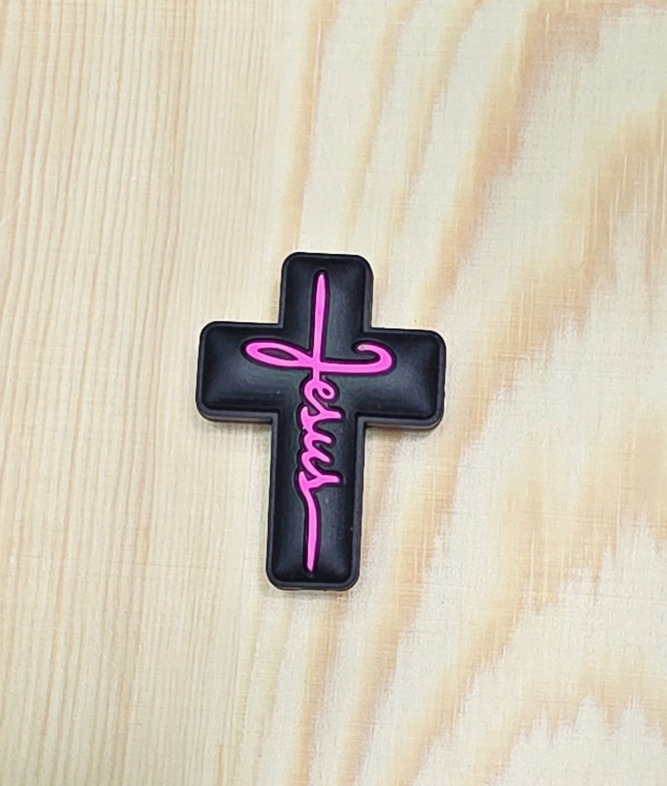 Jesus cross silicone focal bead - A167