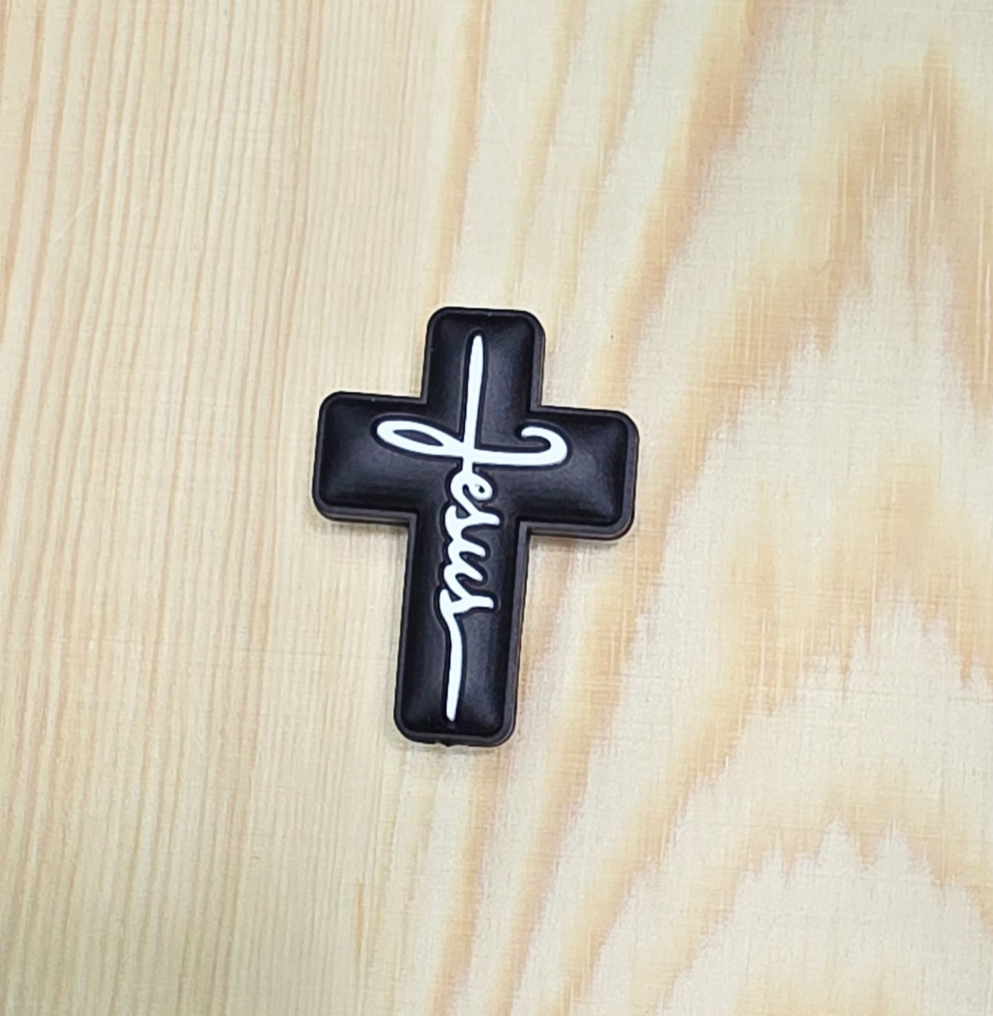 Jesus cross silicone focal bead - A167