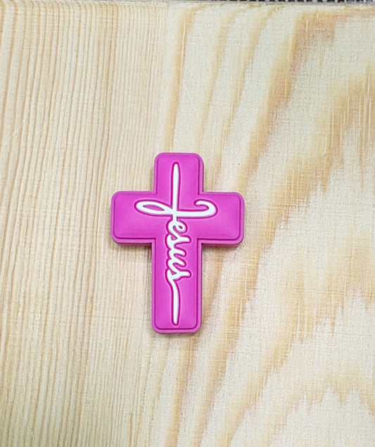 Jesus cross silicone focal bead - A167