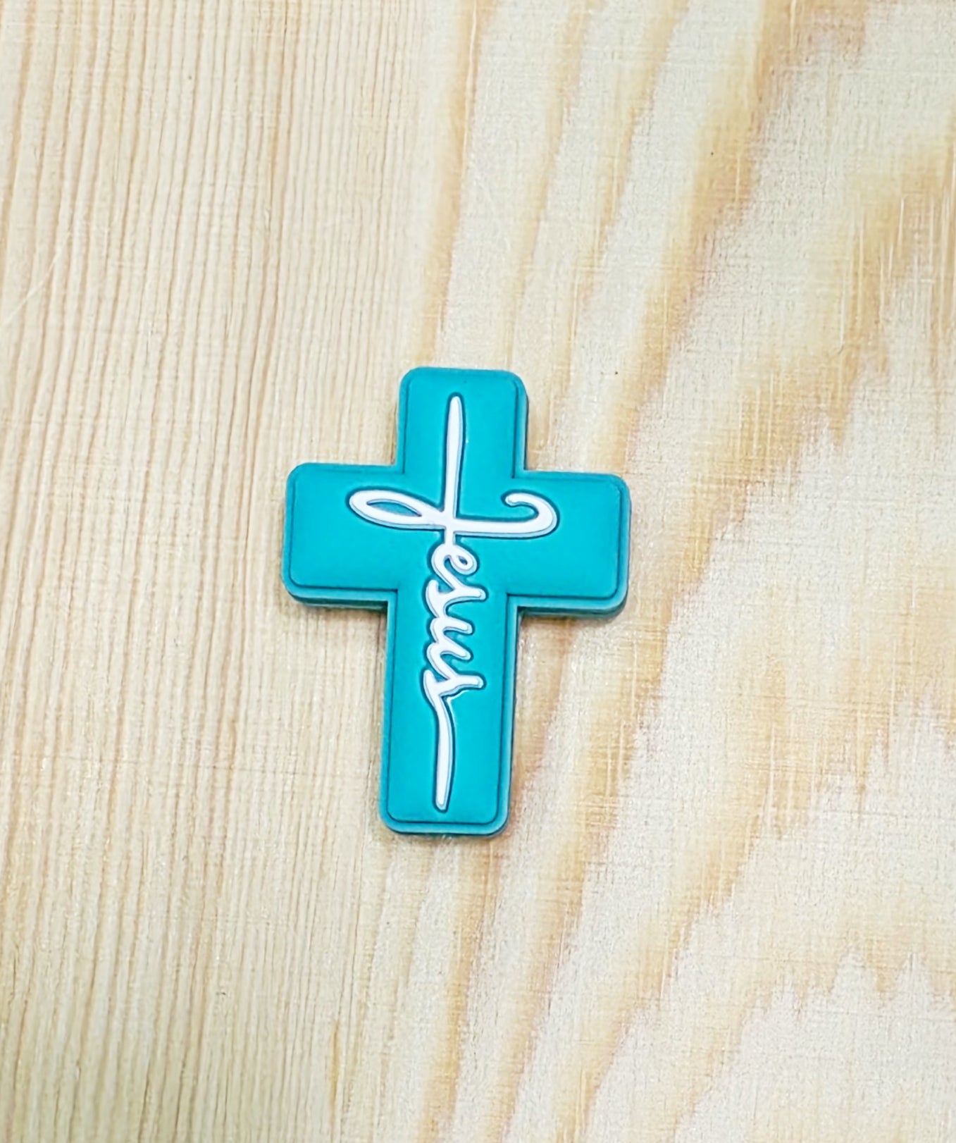 Jesus cross silicone focal bead - A167