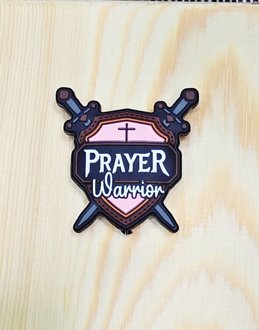 Prayer Warrior silicone focal bead - A131